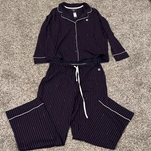 Women’s Striped Pajama Set - Navy, Red, and White